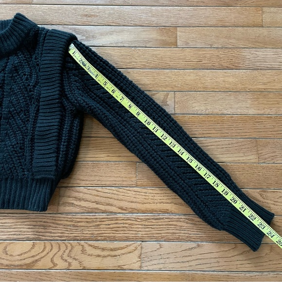 Anthropologie English Factory Cropped Bulky Knit Pull-on Sweater Black XS EUC - Picture 9 of 9